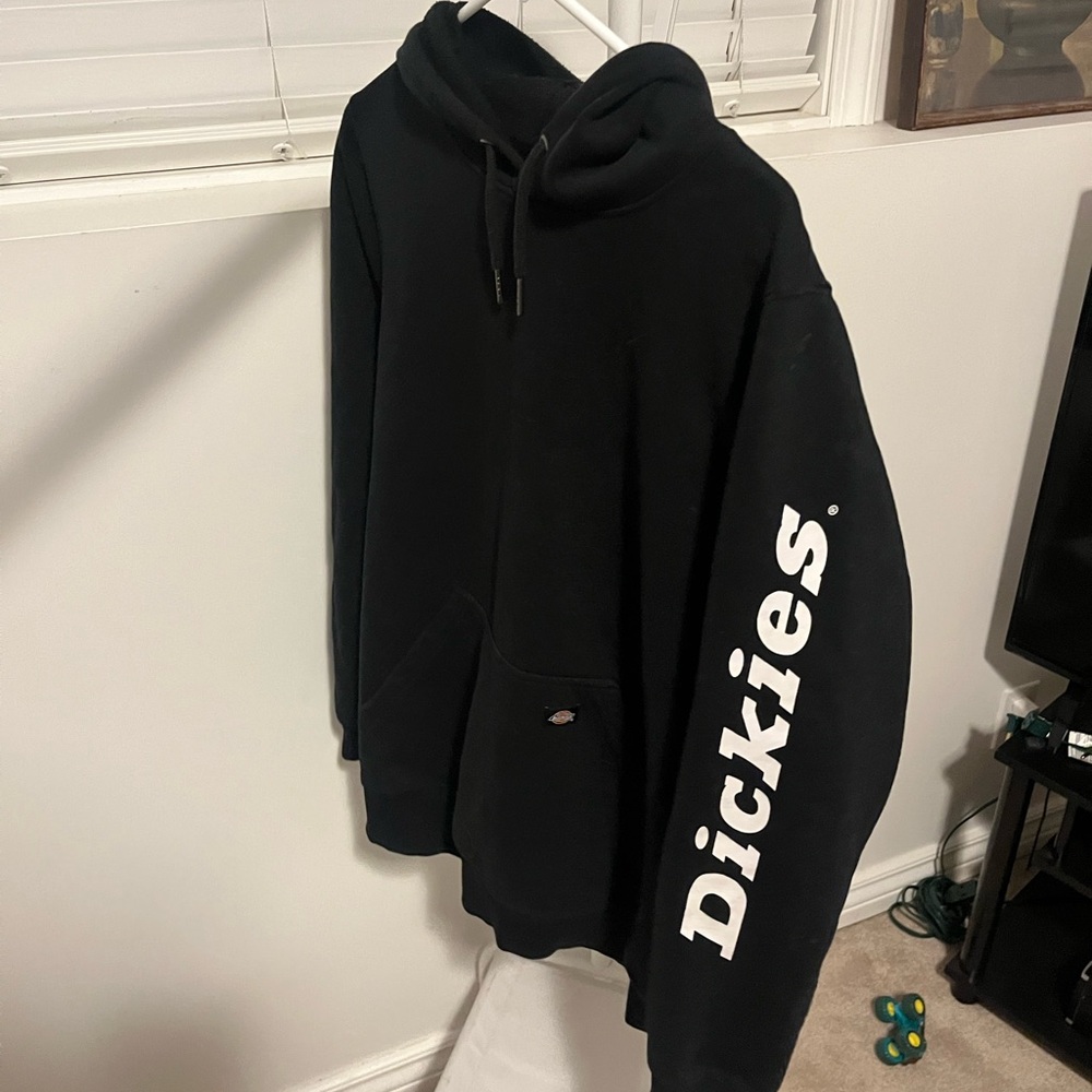 Dickies Black Pullover Hoodie Logo Sleeve Size Large Streetwear